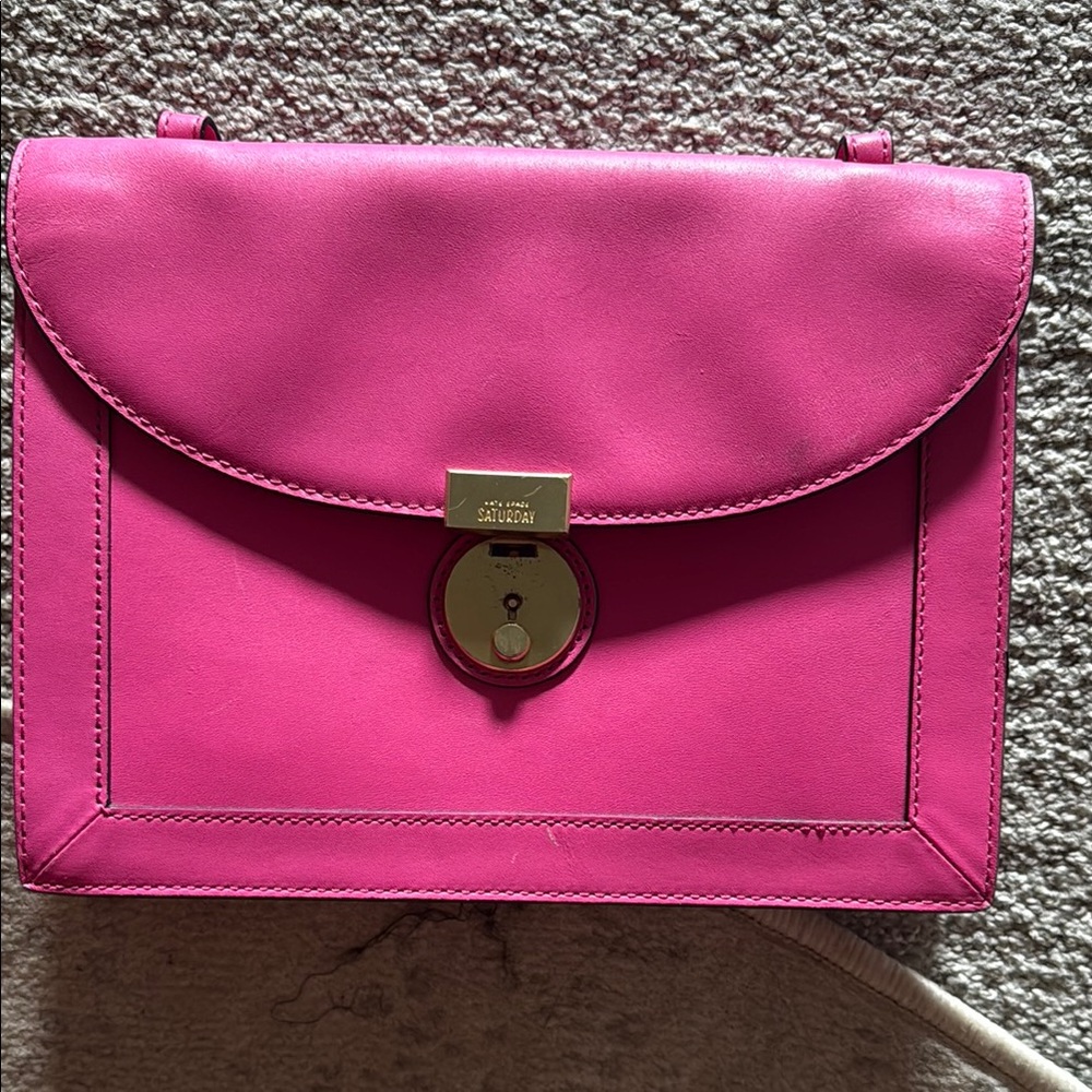 Kate Spade Saturday Pink Crossbody Bag with Metallic Hardware